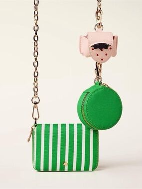 Kate Spade Mini Wallet Strawberry Case Crossbody Bag, Gold Chain, NWT